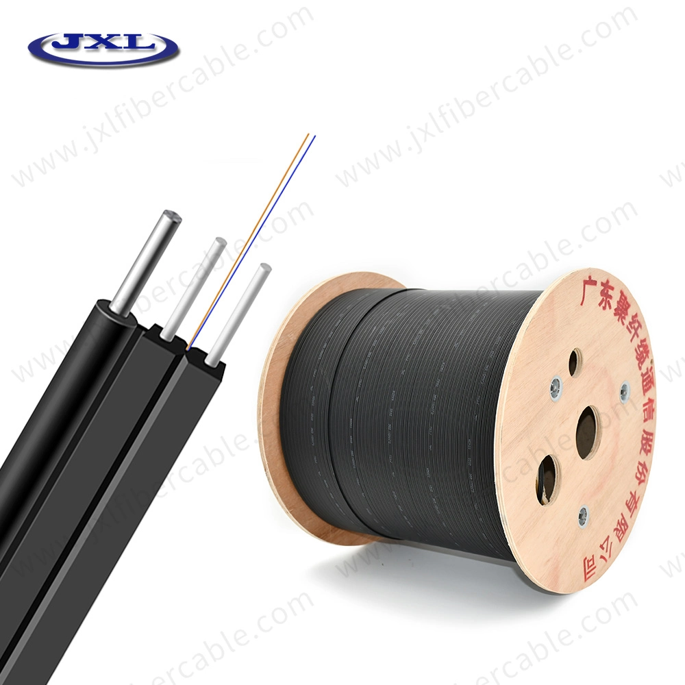 Fiber Optic Cable Types 2 Core Fiber Optic Cable Self Supporting FTTH Fiber Optic Drop Cable with FRP Steel Wire