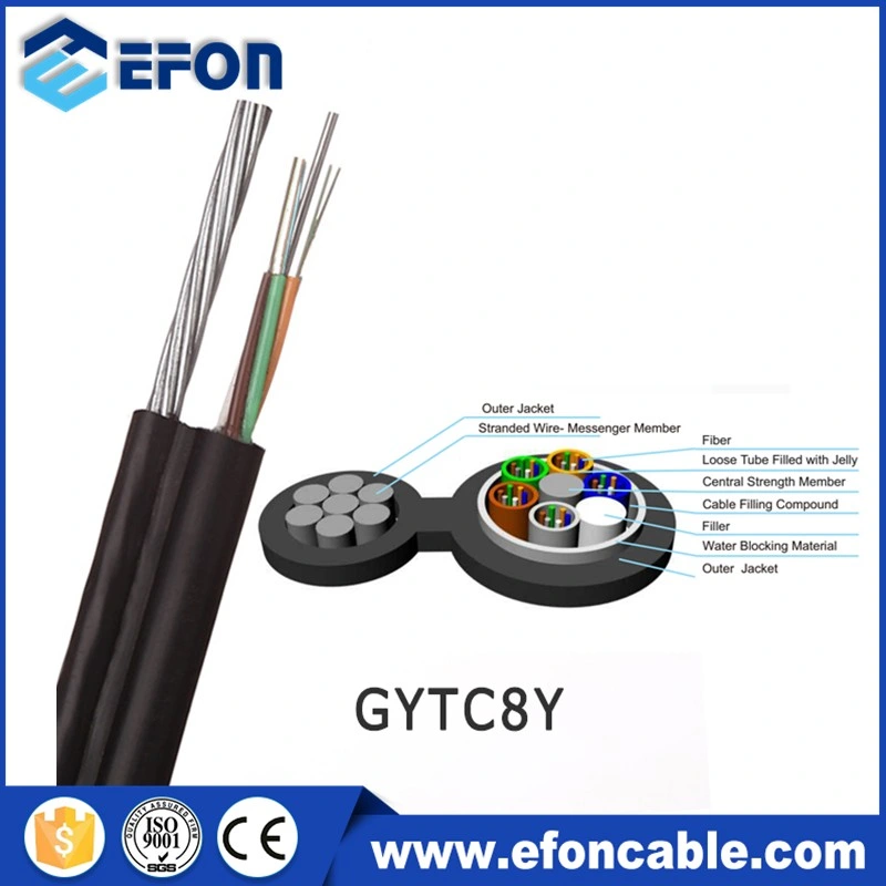 Outdoor Fiber Cable Armored Loose Tube Self Support Fibra Optica Cable GYTC8S