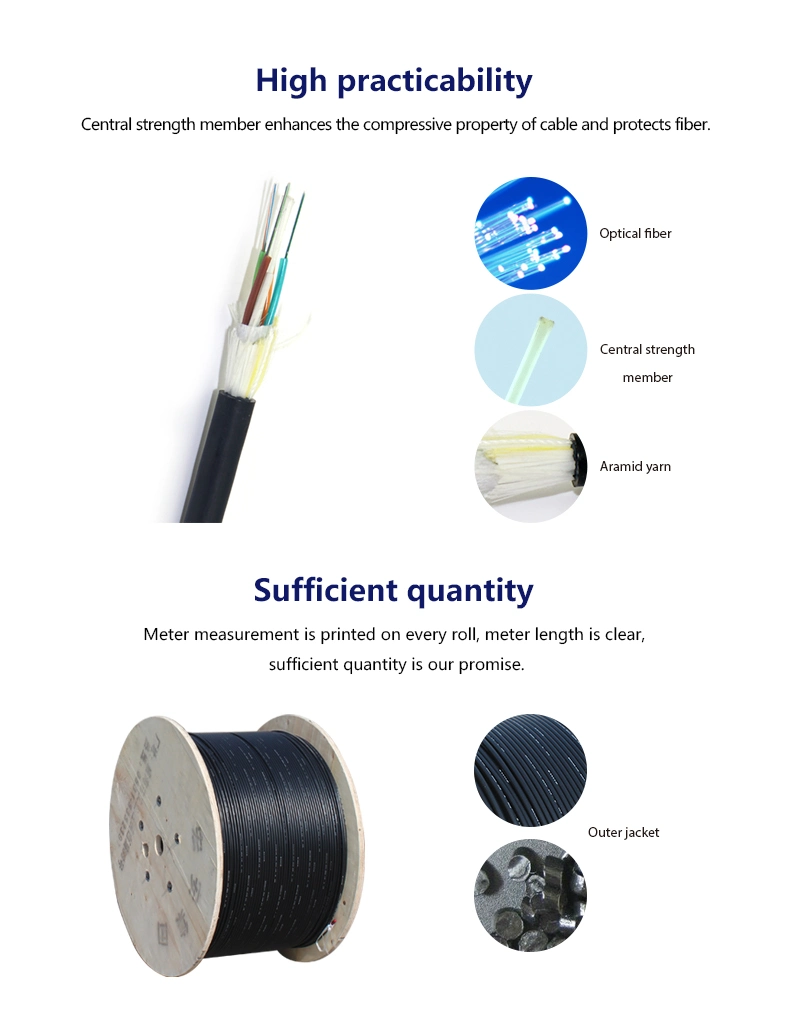 Factory Supply Kevlar Strengthened ADSS Fiber Optic Cable