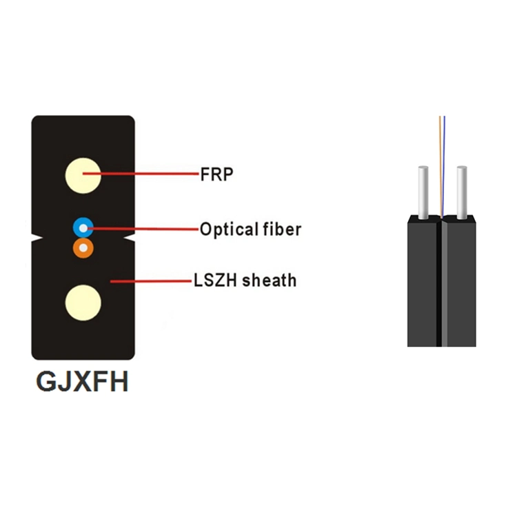 Fiber Optic Cable FTTH GJXFH 4 Core White Colour