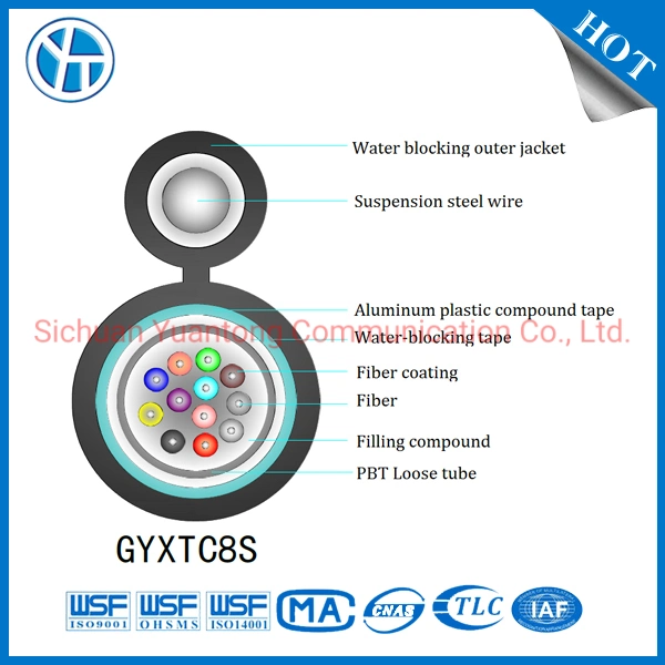 Wholesale 12 24 Core Armoured Gyxtc8s Outdoor Aerial Figure 8 Self-Supporting Fiber Optic Cable