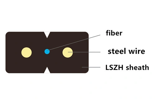 FTTH Outdoor Optical Fiber Drop Cable Flat Type Single Mode Drop Fiber Optic Cable G657A1 LSZH
