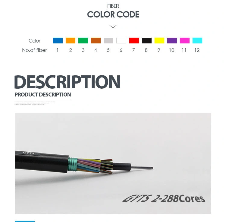 Necero Outdoor 24 Core G652 Nonarmored Fiber Optic Cable12 Core Fiber Optic Cable Gyty GYFTY GYTY53