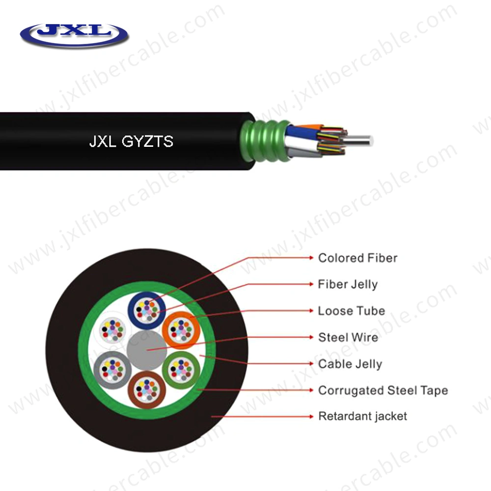 Outdoor 4-288 Core Gytzs Communication Cables Single Mode Armored Fiber Optic Cable