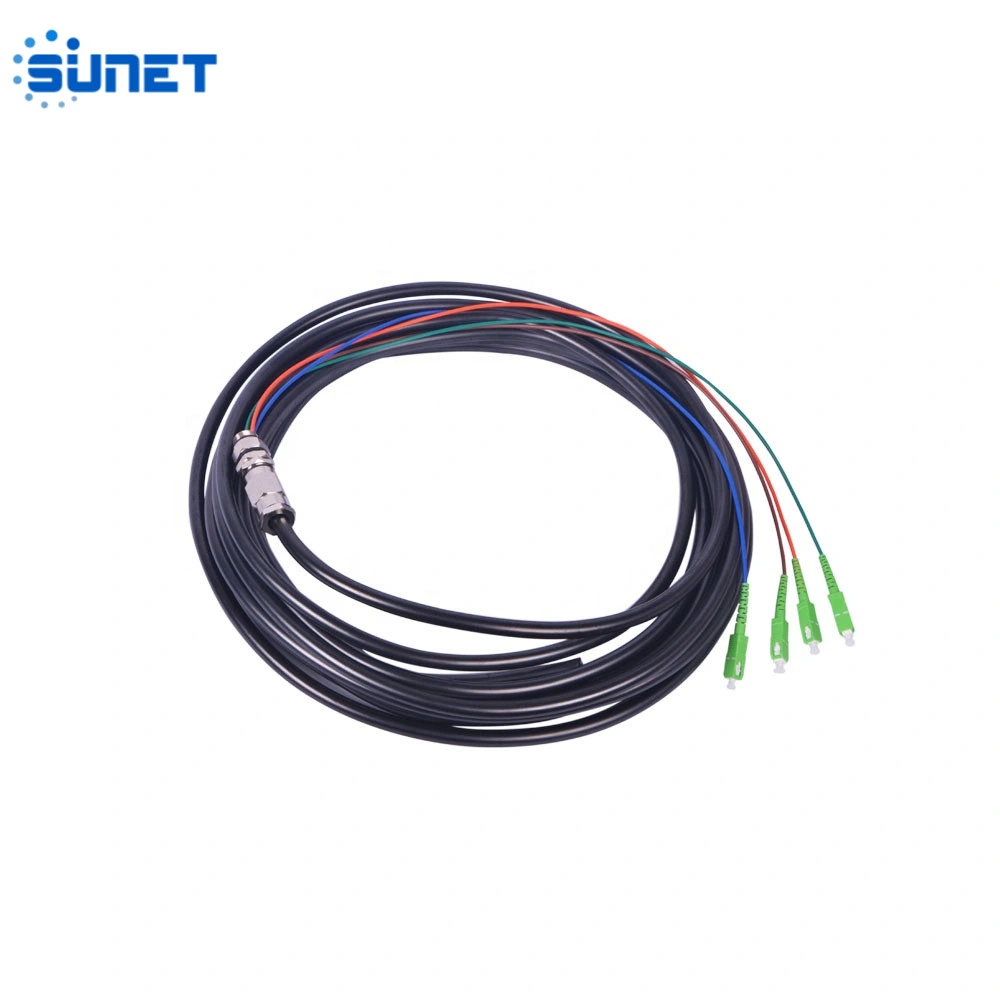 Sunet Optic Fiber Pre-Terminated Waterproof Pigtail Cable 4 Core Waterproof Fiber Pigtail