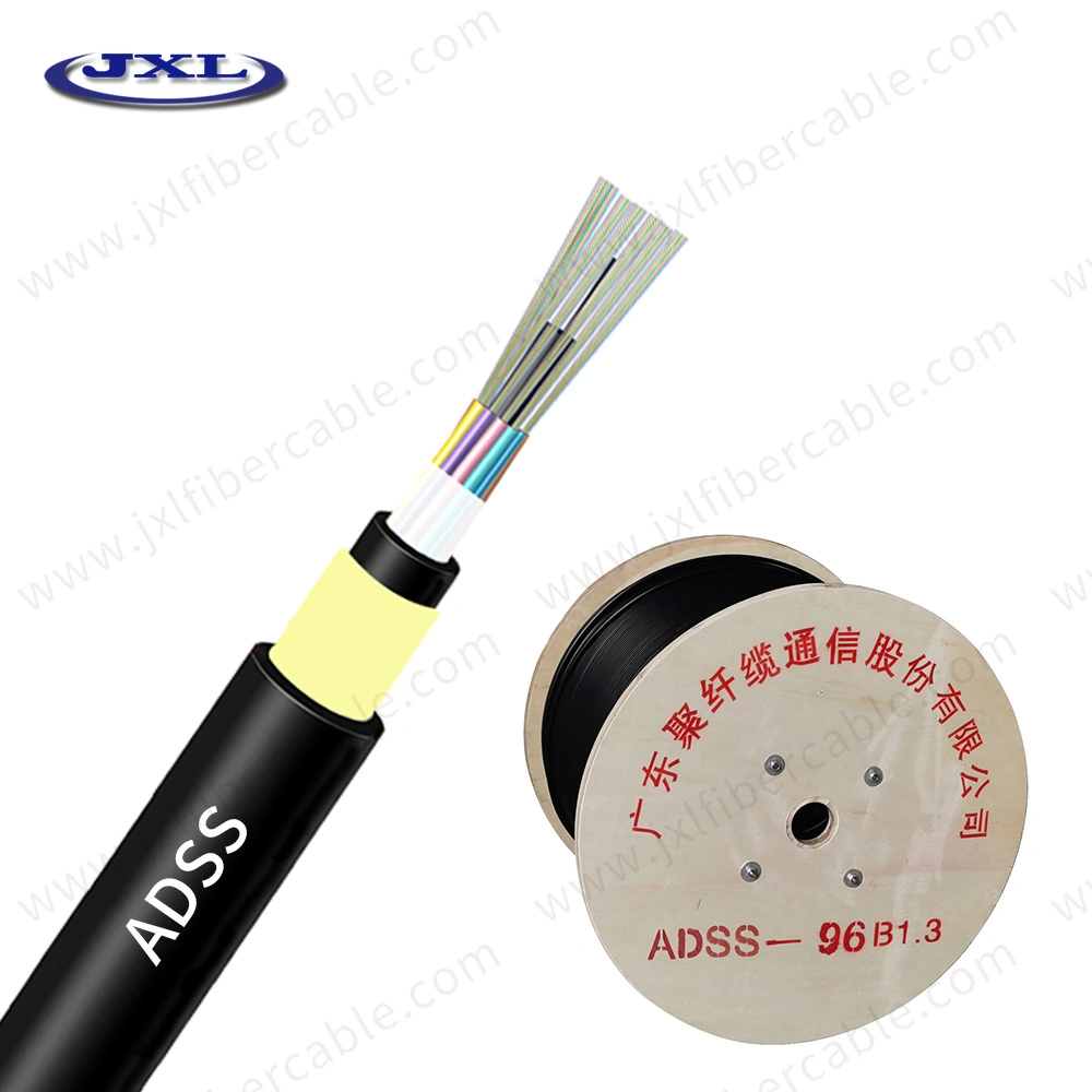Double Jacket G652D Outdoor Types ADSS Fiber Optic Cable 1km Price Span 100 200 300m