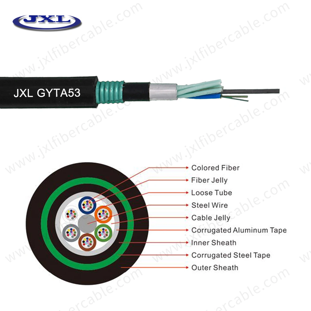 Outdoor Aluminum Tape Armored Engineering Cable GYTA Multi Core Waterproof Stranded Loose Tube Fiber Optic Cable