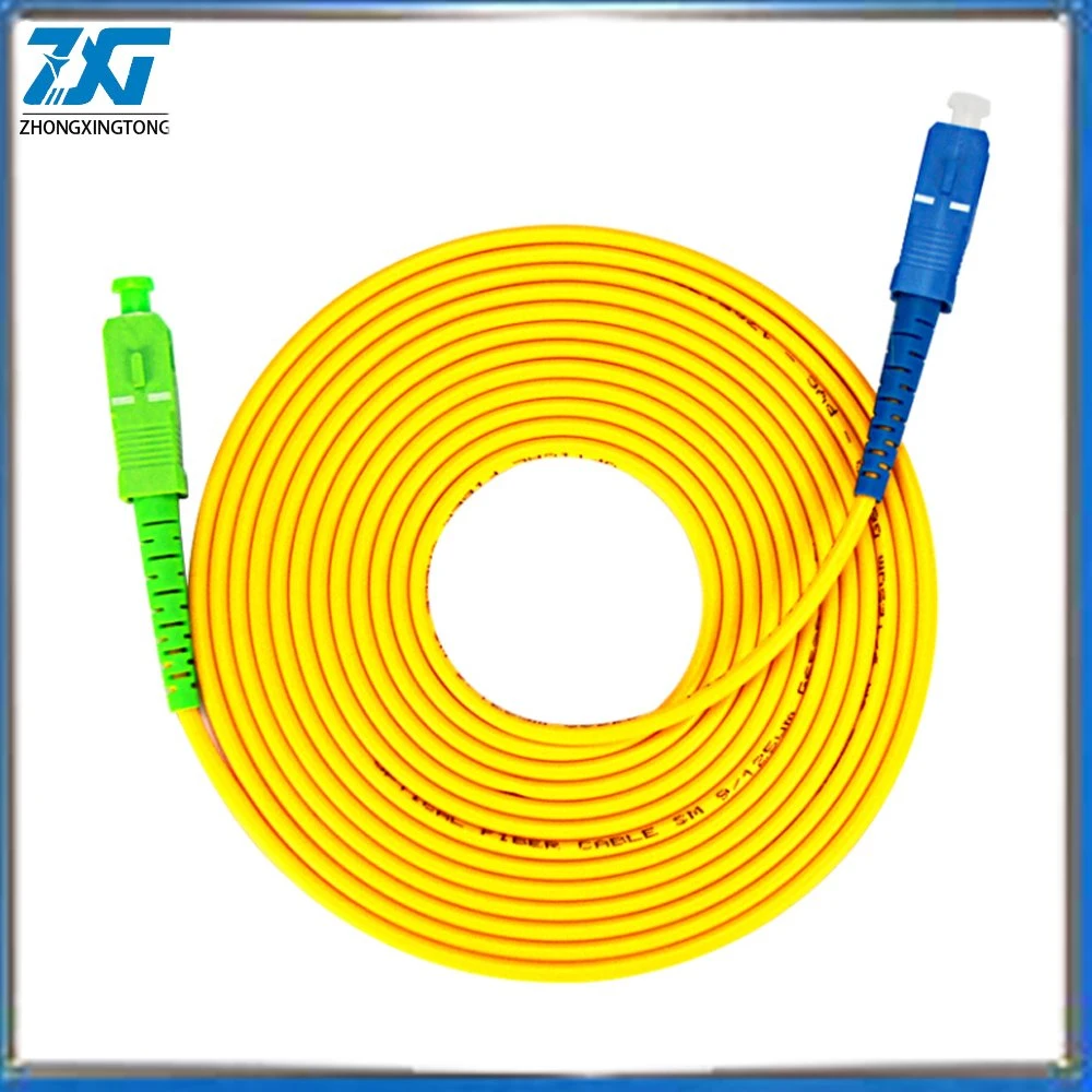 Sc APC-Sc Upc 3m Simplex Mode Fiber Optic Patch Cord Cable 3.0mm FTTH Fiber Optic Jumper Cable