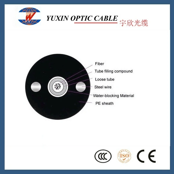 Single Mode Central Loose Tube 4 Core Outdoor Fiber Optic Cable GYXY