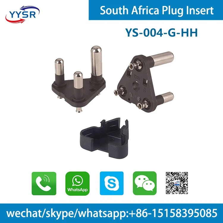 3pin South Africa Power Plug with Insulation with Cover