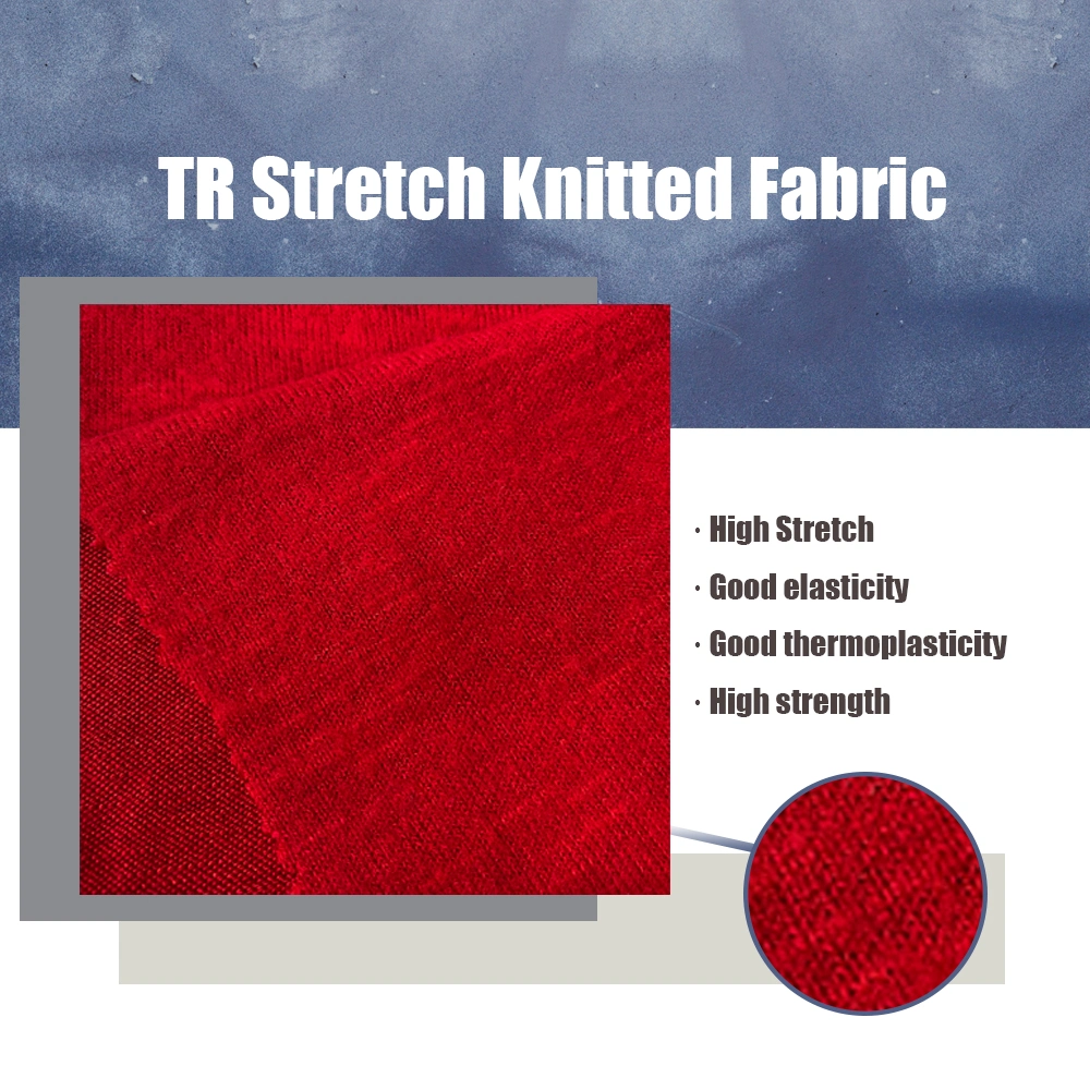 Tr Elastic Bamboo Joint Coarse Needle Woolen Fabric Double Dyed Tr Fabric Knitted Fabric