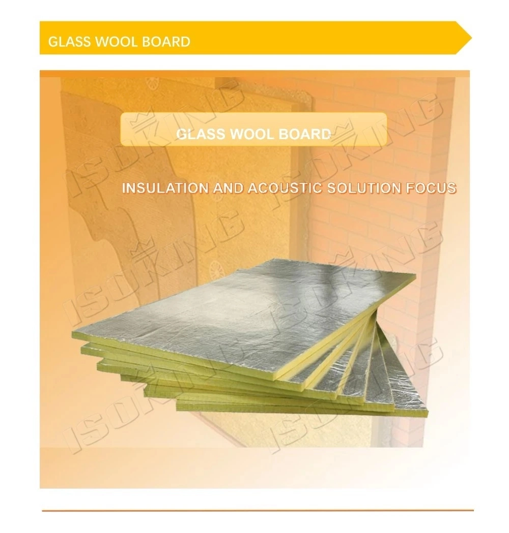 Fireproof Fiberglass Wool Board with Acoustic White Tissue