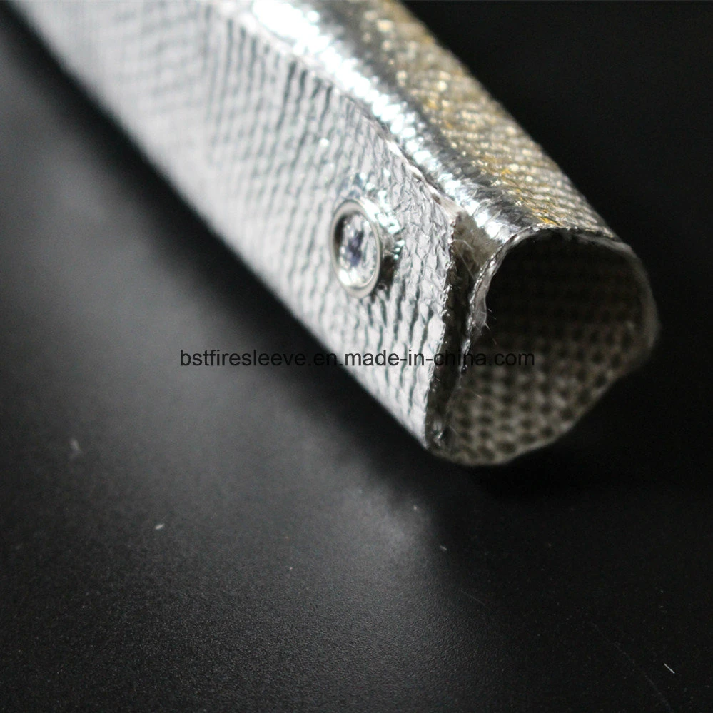 Heat Barrier Aluminized Fiberglass Fabric Heat Sheath Gold