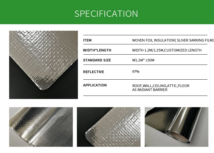 High Quality PE Woven Fabric Laminated Aluminum Foil for Roof Radiant Barrier