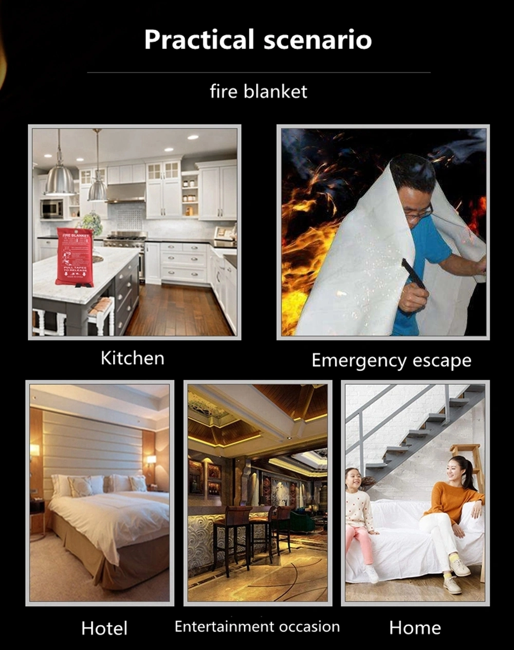 En1869 Fire Blanket Fiberglass Cloth Best Price Reach ISO9001 Fiberglass Fireproof Cloth for Fire Blanket