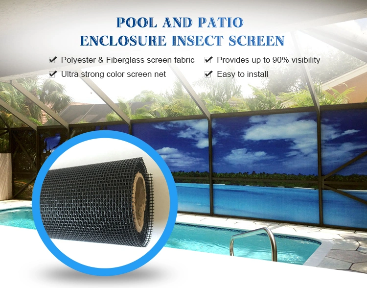PVC-Coated Fiberglass Invisible Retractable Insect Screen for Patio and Pools