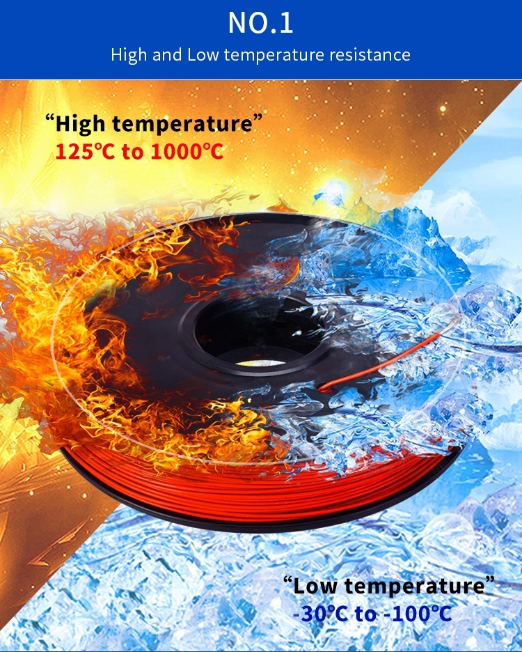 High Temperature Silicone Rubber Insulated Fiberglass Braided Wire UL3068