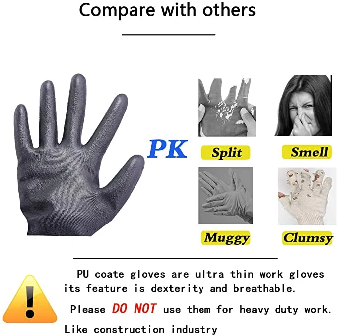 PU Coated Gloves Coated Gloves Good Quality PU Coated Working Gloves PU
