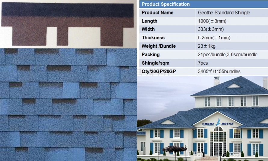 Fiberglass Asphalt/Bitumen Roof Shingles for Cement and Wooden Roof