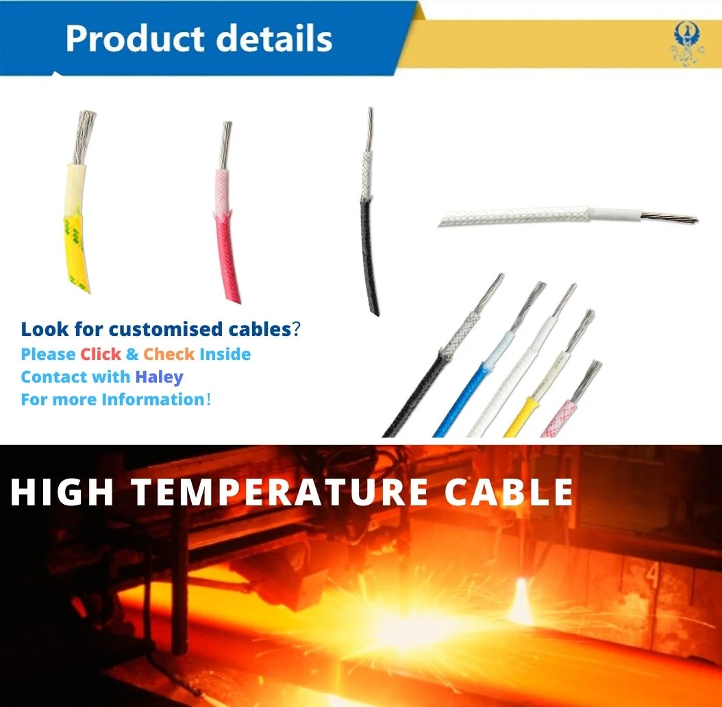 High Performance 4mm2 Temperature Rated 200c Fiberglass Braiding Silicone Cable Wire