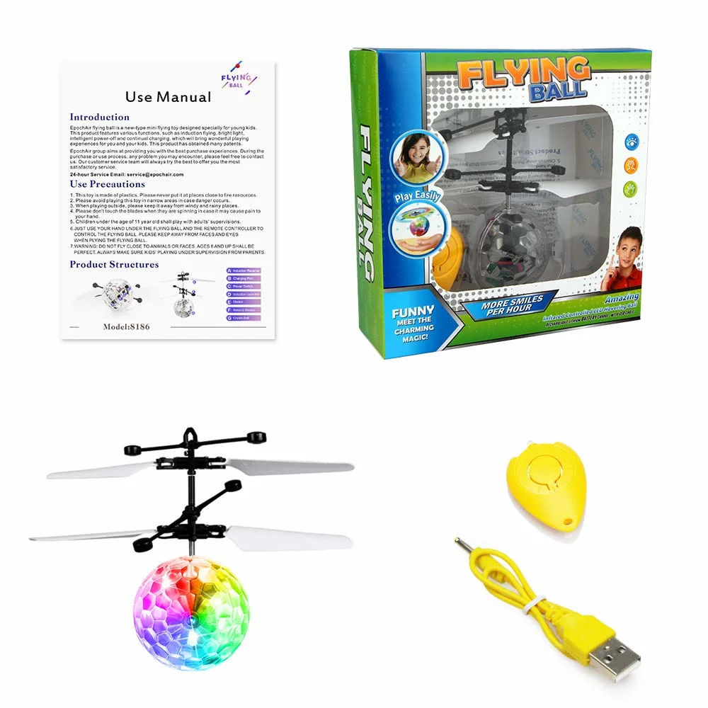 Flying Toy Ball Disco Helicopter Shining Colorful Flying Drone