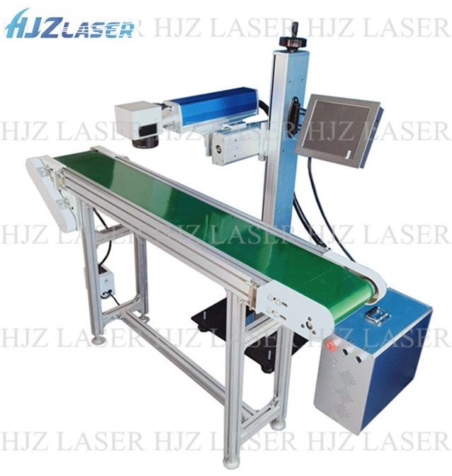 Screen Flying Metal Laser Marking Machine with Conveyor Belt