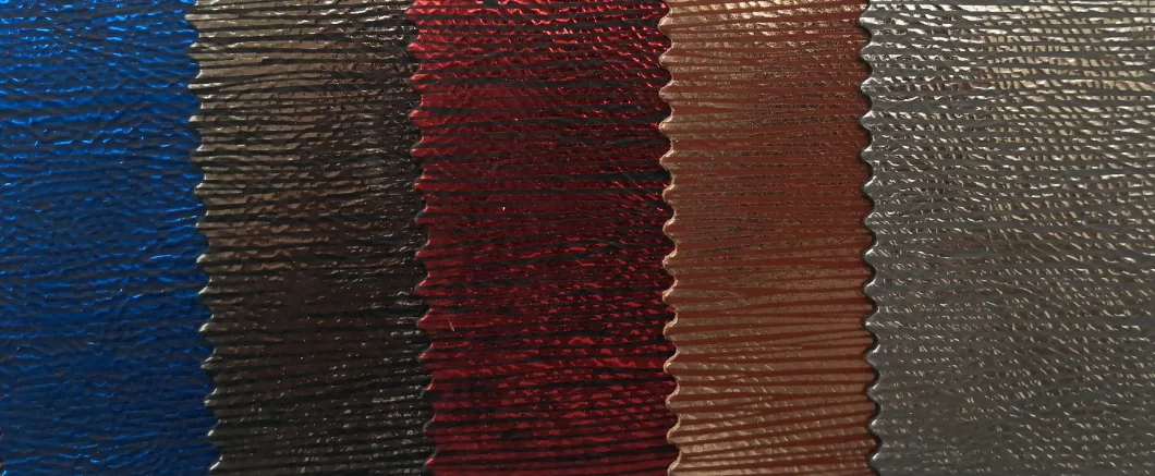 PVC Film-Coated Shiny Artificial Leather Fabrics for Bags, Shoes.