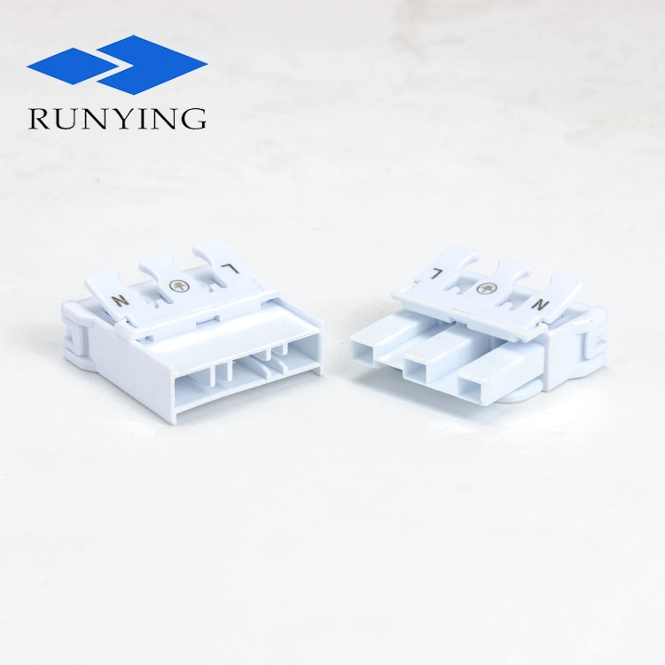 6019 3 Pin Quick Plug Wire Connectors with Press Release Button Flame Retardant Screwless Terminal Block