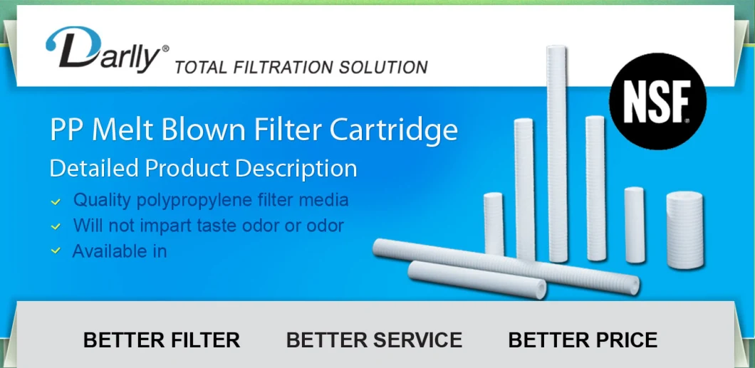 1micro PP Melt Blown Filter Cartridge PP Spun Filter PP Sediment Water Filter