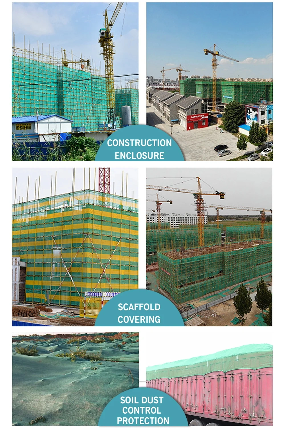 Fine Mesh HDPE Debris Netting for Horizontal Construction Safety, Scaffold Safety,