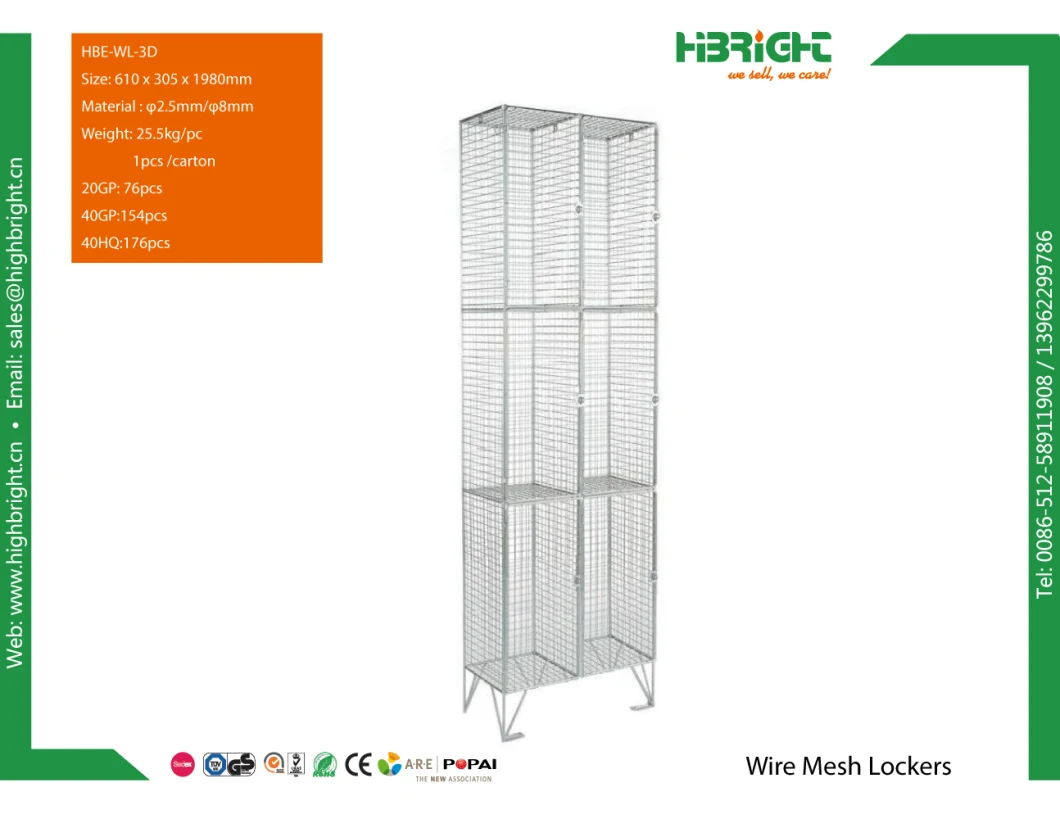 Steel Wire Mesh Clothes Locker for Change Room