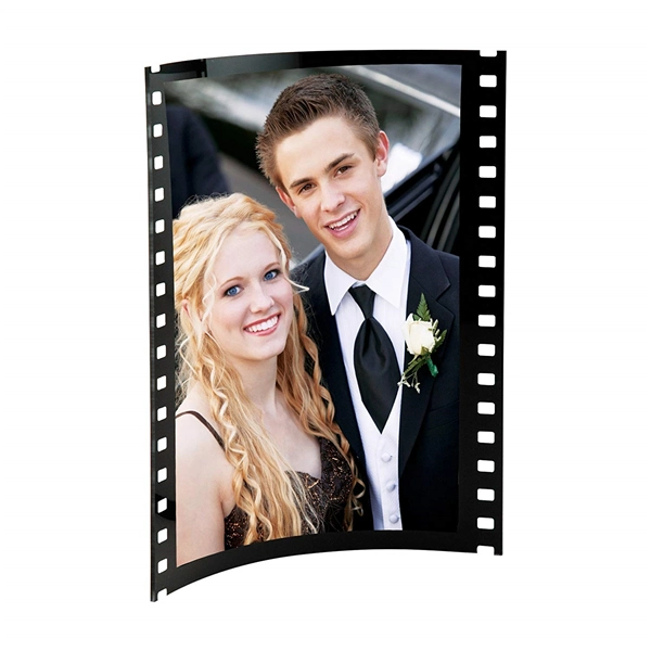 Black Acrylic Film Strip Standing Wallet Size Photo Frame, Holds Two 2.5