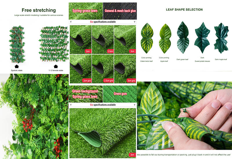 High Quality Greenery Wall Plastic Screening Leaf Artificial Leaf Fence
