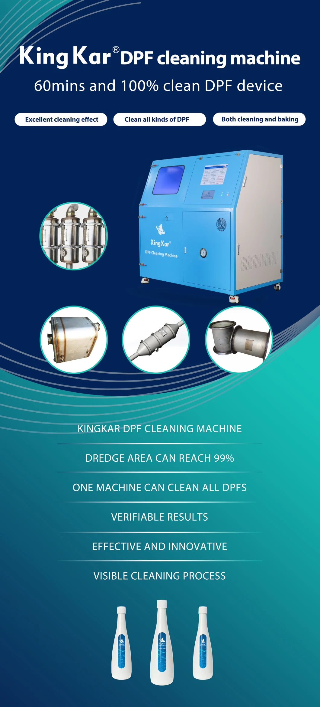 Industrial Ultrasonic Three Way Filter DPF Cleaning Catalytic Converter Carbon Clean Machine