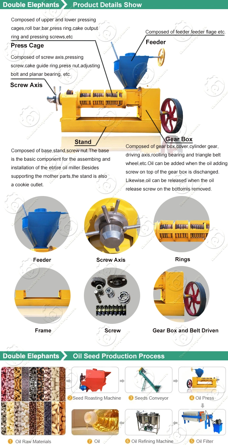 Extruder Oil Press Commercial with Filter Sunflower Oil Production Process