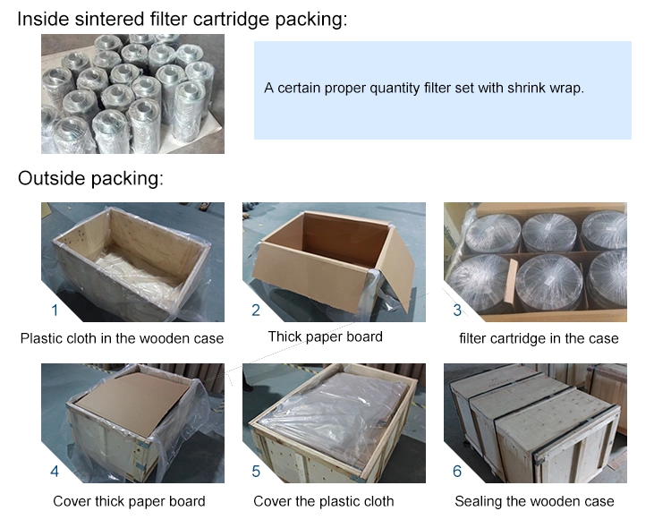 Oil Slurry Use Sintered Filter Cartridge with Two Filter Housings Long Strip