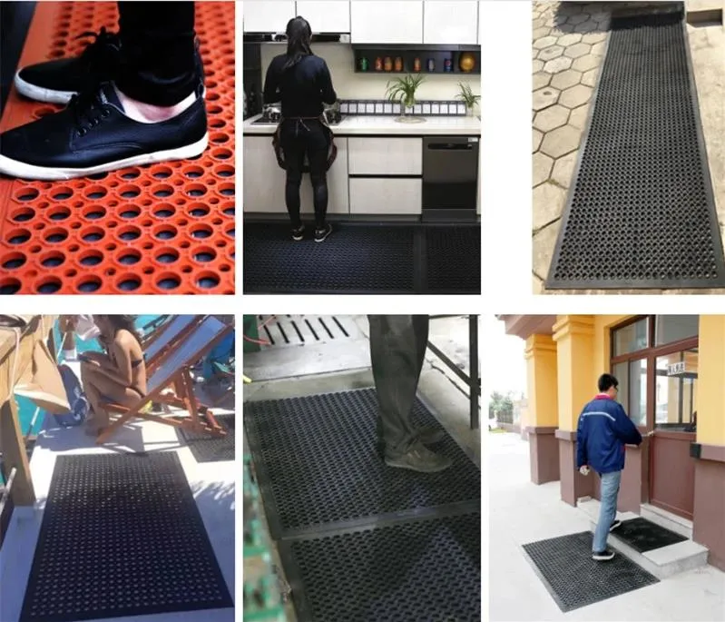 Wholesale Ribbed Porous Rubber Flooring Drainage Mat for Hotel, Hotel Rubber Floor