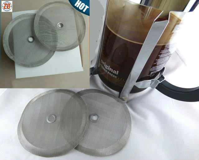 2 Layers Super Fine Stainless Steel 8 Cup Coffee Press Filter Mesh Screen Disc