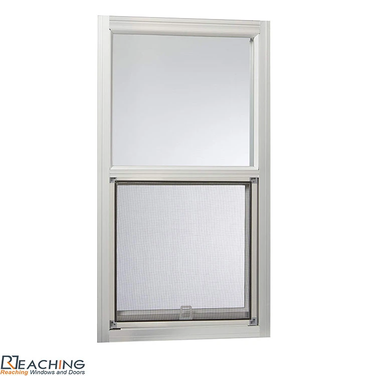 Aluminum Alloy Frame Single Hung Window Single Glazed Aluminum with Mesh