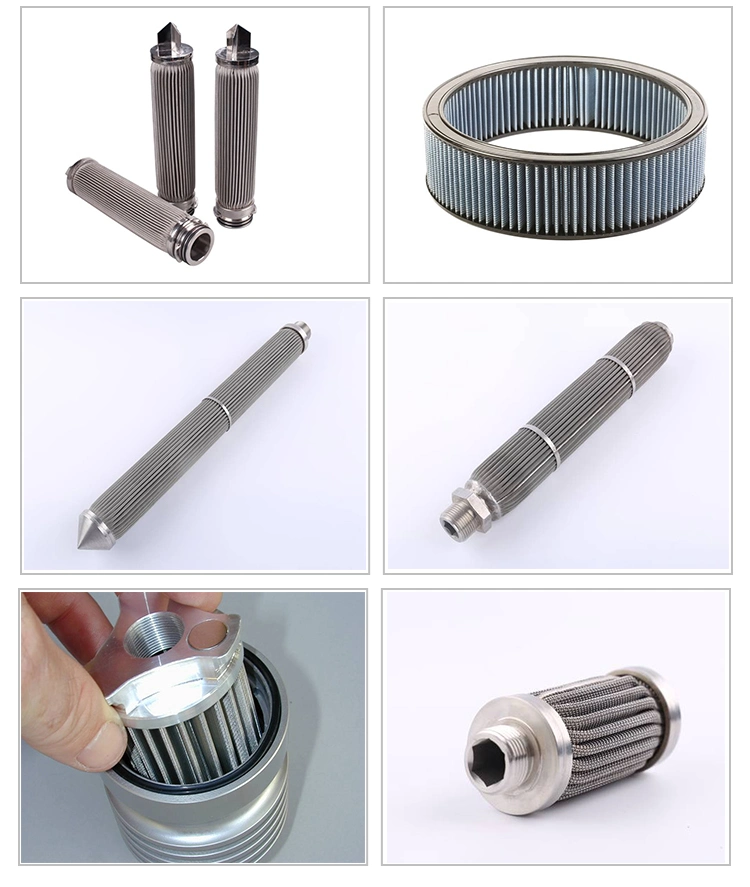 316L Pleated Metal Mesh Cartridge Sintered Felt Filter Tube