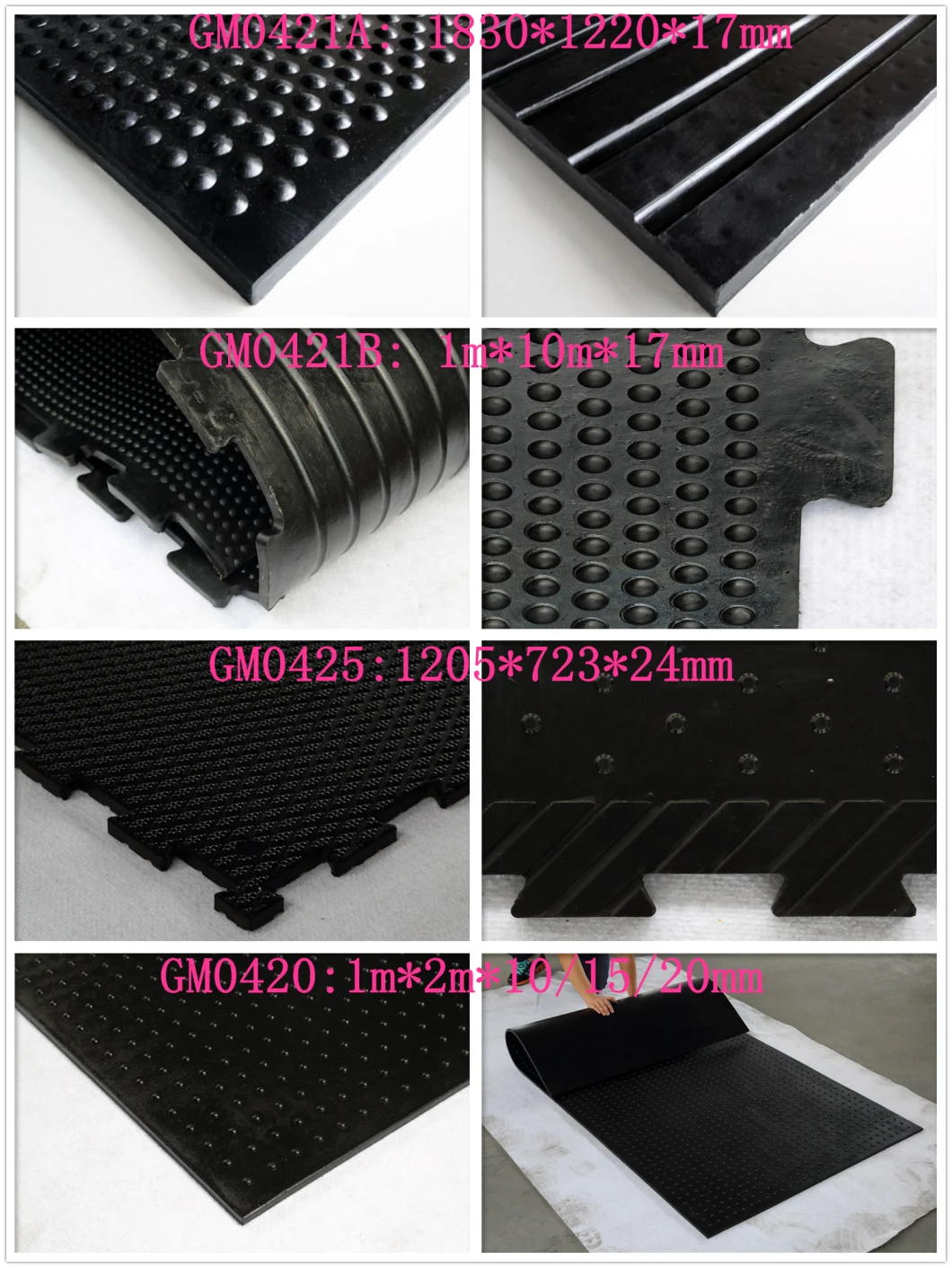 Rolled Alley Mats / 100% High Quality Non Porous Rubber Stall Mat