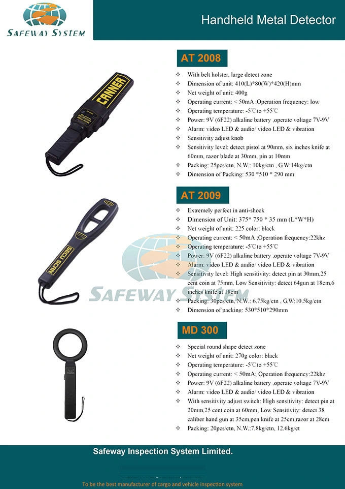 Security Hand Hold Scanner At2008 Hand Held Metal Detector