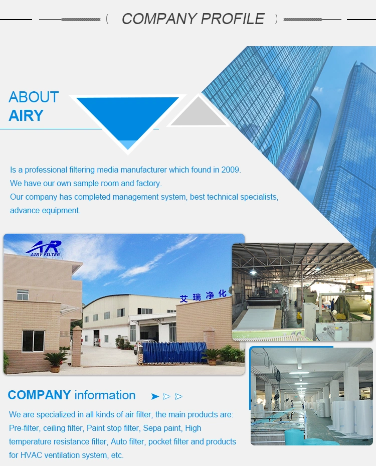 Airy Synthetic Fiber Filter Media Paint Stop Filter Made in China