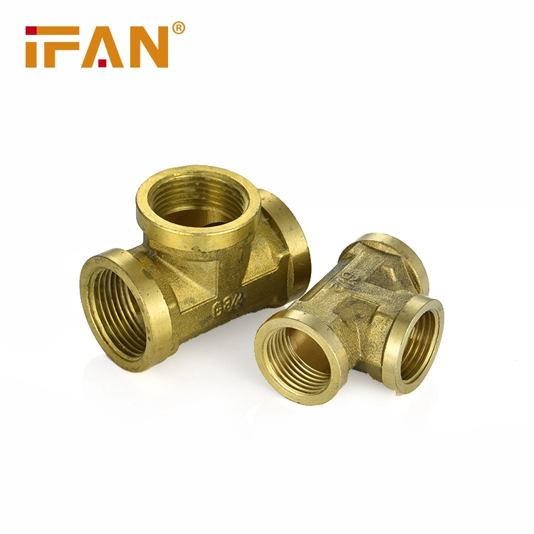 Ifan 01design Brass Fittings Full Sizes Drinking Water Supply and Hot Water System Tee Brass Pipe Fittings