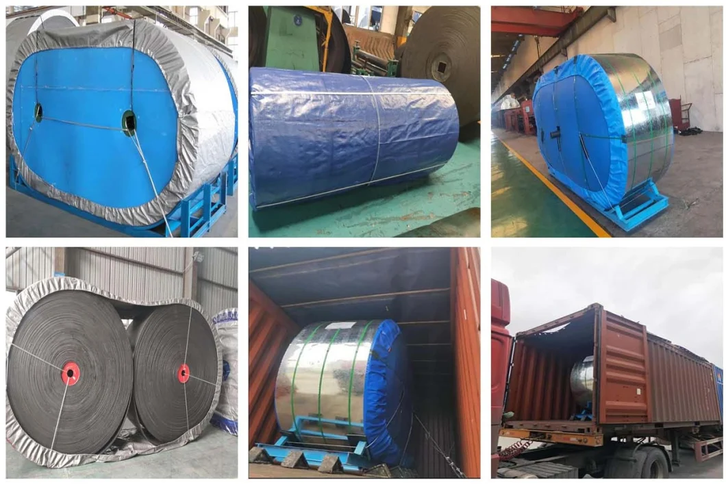 PVC/PU/Pvk Blue Rubber Conveyor Belting for Electronic/Package Factory/Distributor/Food Industry