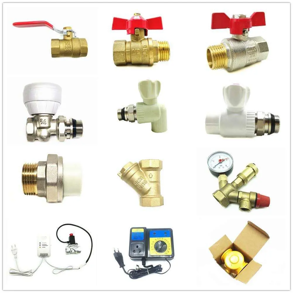 Brass Water Distribution Manifold with Hot and Cold Water Valve for Floor Heating System
