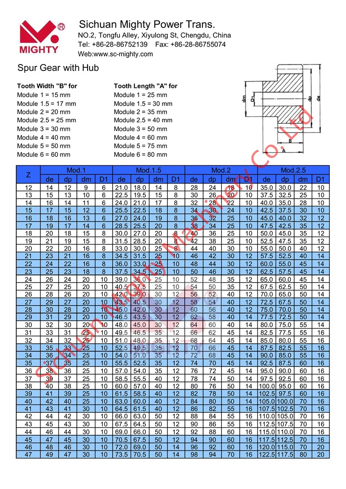 Spur Gear/Helical Gears/Bevel Gears