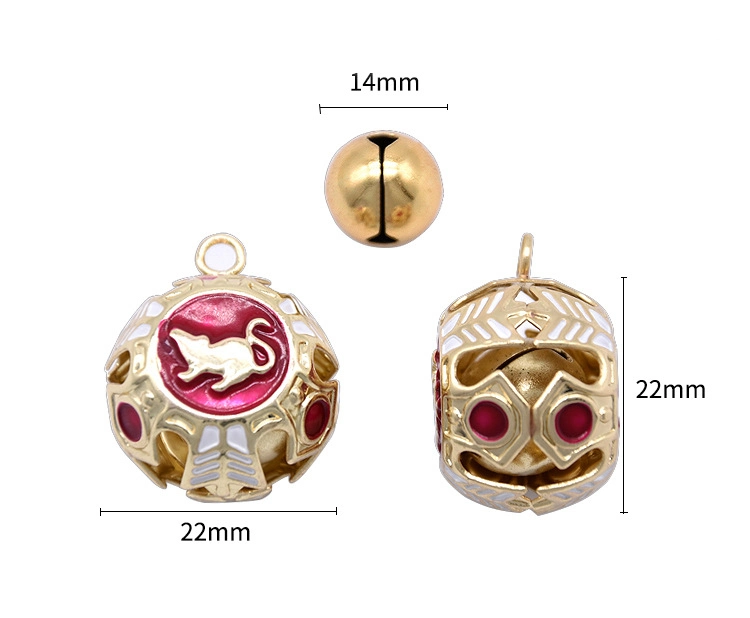 DIY Hardware Jewelry Accessories Crafts Color Printing Word Copper Bell