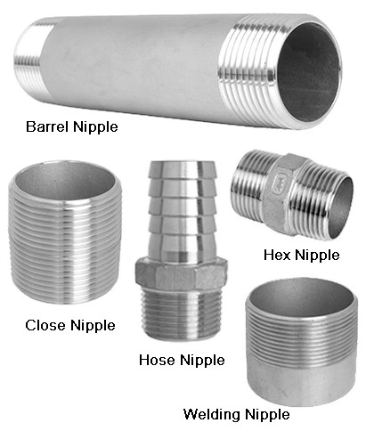 Stainless Steel Pipe Fitting Joint Male Threaded Hose Connector Nipple