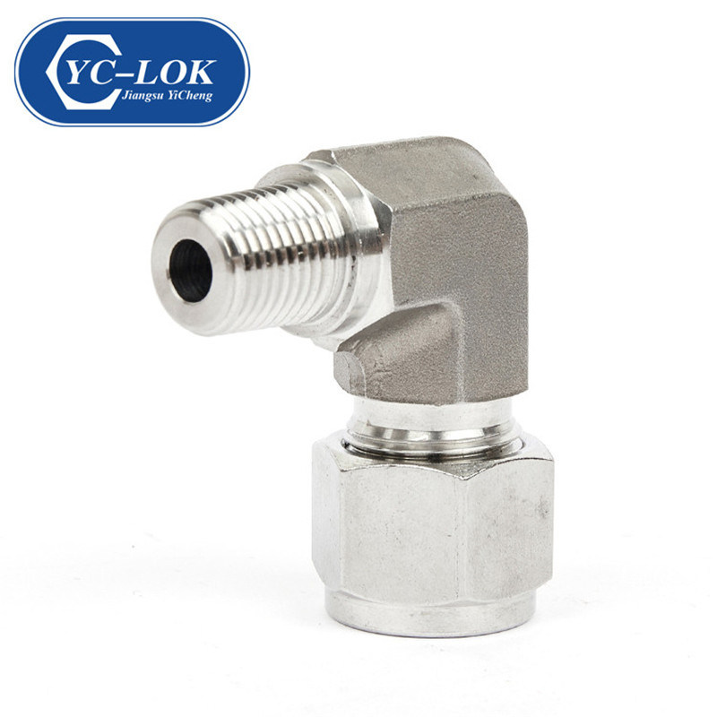 Double Ferrules Compression Union Reducing Elbow Tube Fittings Tube Connector